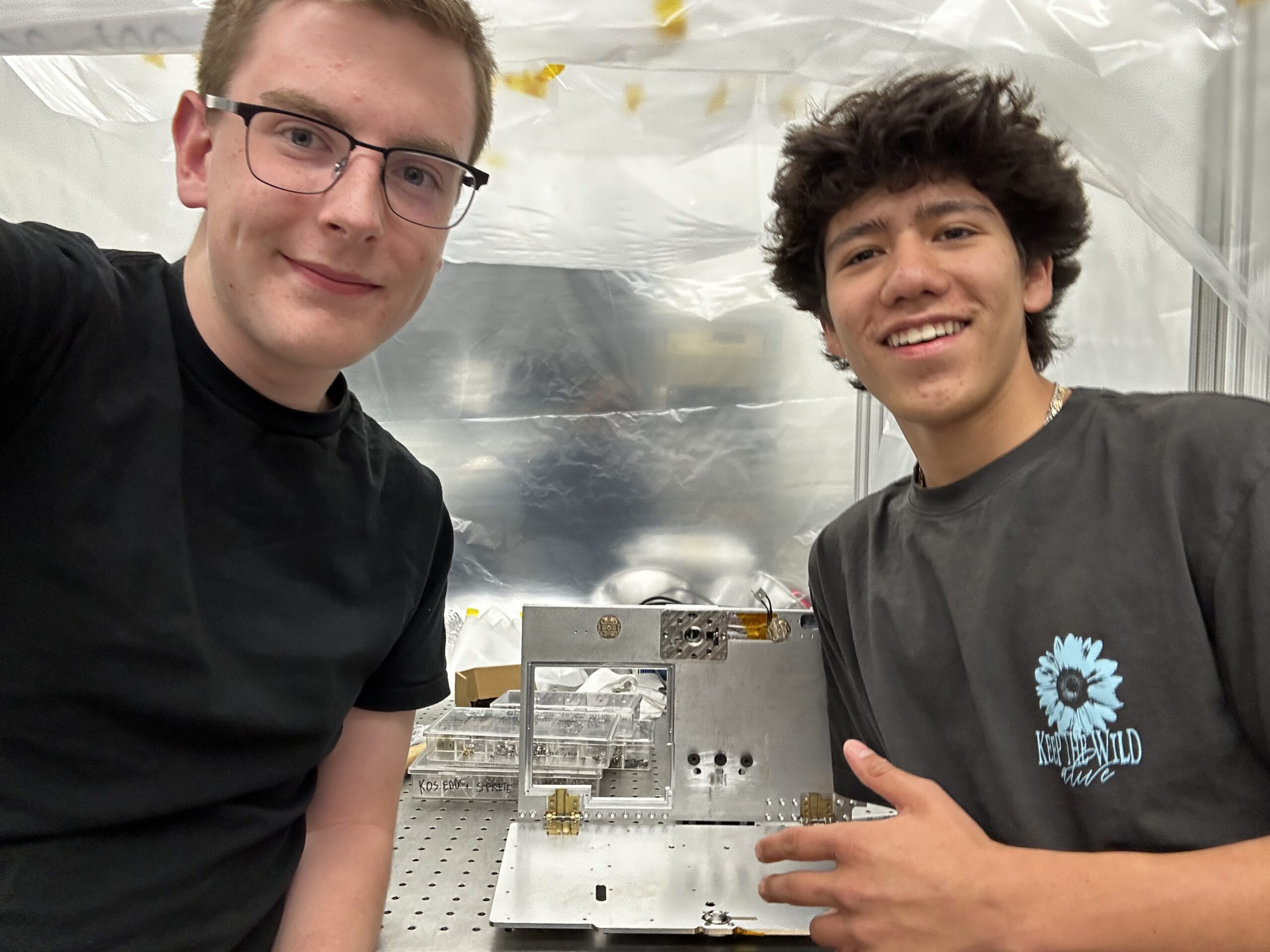 Isaias and I working on the CubeSat burn wire mechanism.